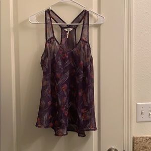 Sheer purple tank blouse